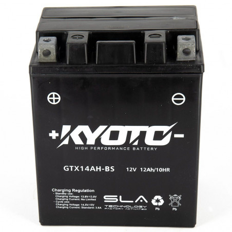Batterie YTX14AH-BS / GTX14AH-BS 12V 12Ah SLA Kyoto prête à l'emploi 