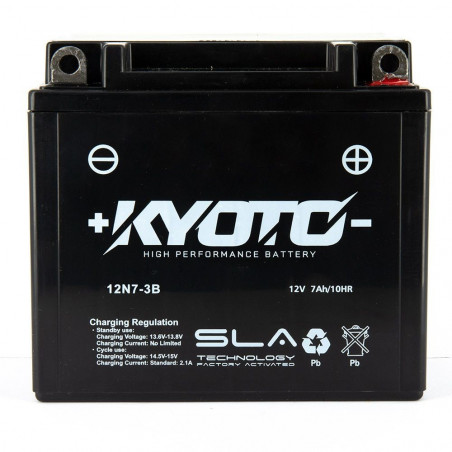 Batterie 12N7-3B / YB7L-B Kyoto avec Pack acide 