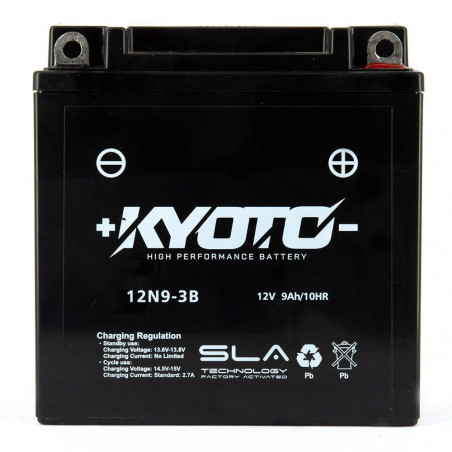 Batterie 12N9-3B / YB9L-B Kyoto avec pack acide 