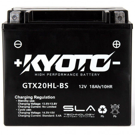 Batterie YTX20HL-BS / GTX20HL-BS SLA KYOTO Prête à l'emploi 