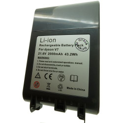 Batterie pour Dyson V7, Li-ion, 21.6V, 2000mAh, 43.2Wh