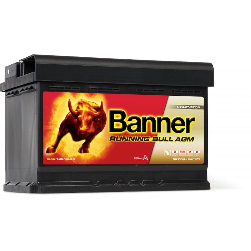 Batterie voiture Banner Running Bull Start-Stop AGM 57001 12V 70Ah au  meilleur prix pour votre Auto
