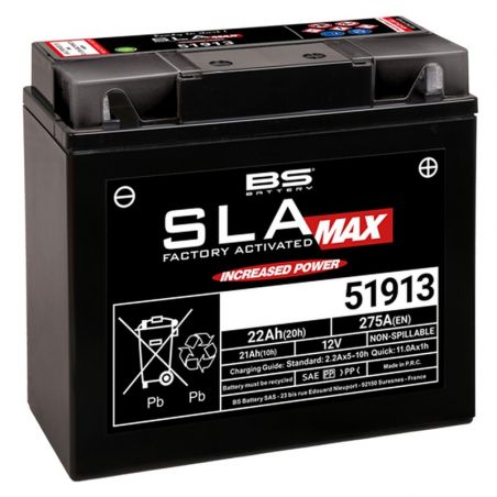 Batterie 51913 SLA MAX 12V 22Ah BS BATTERY prête à l'emploi