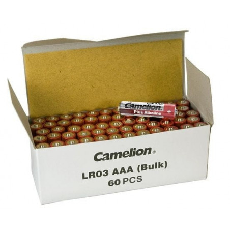 Boite de 60 piles Plus alcaline AAA LR03 Camelion