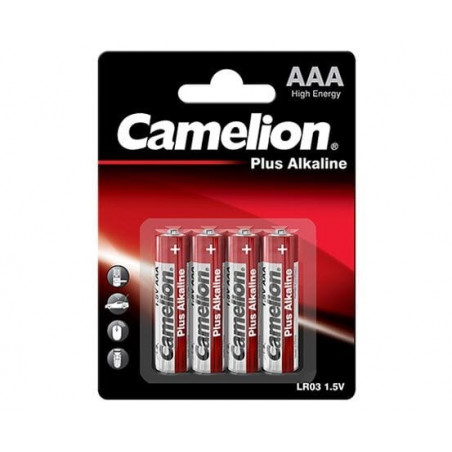 Blister de 4 piles Alcaline Plus AAA LR03 Camelion