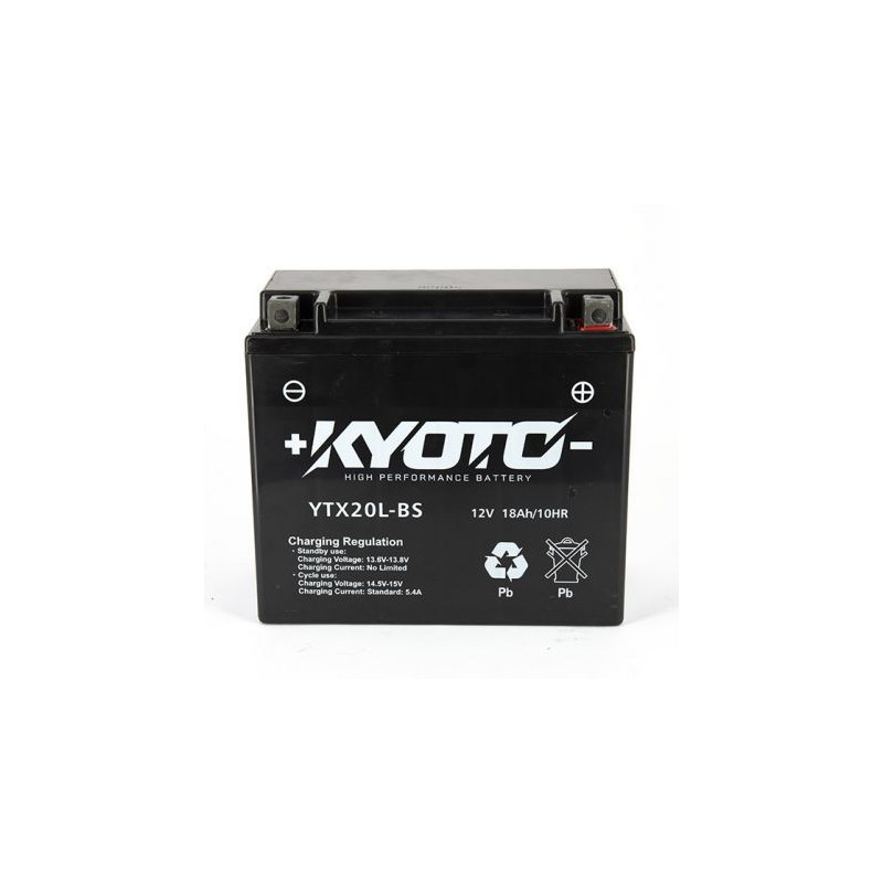 Batterie WPX20LBS YTX20L-BS Gel 12V 18Ah Moto, Scooter - BatteriePower
