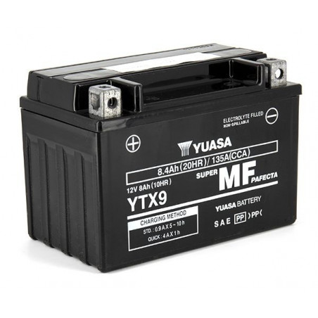 Batterie YTX9-BS SLA YUASA Prête à l'emploi 