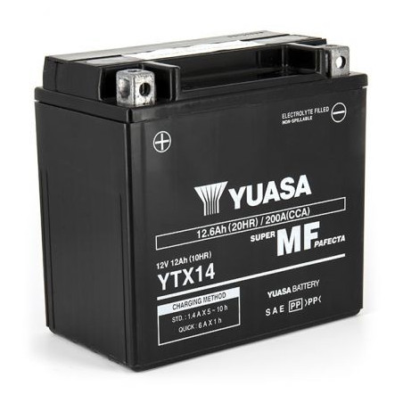 Batterie YTX14-BS YUASA AGM avec pack acide 