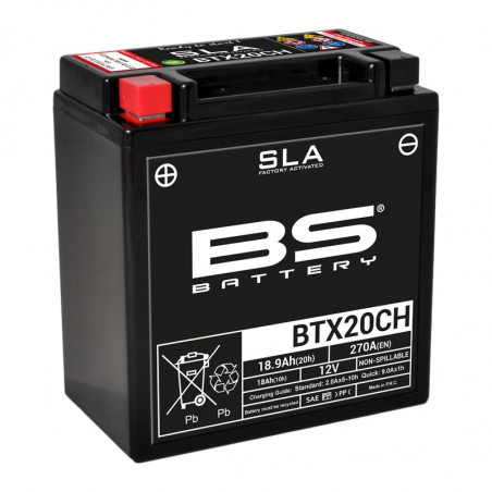 Batterie YTX20CH-BS / BTX20CH SLA BS Battery Prête à l'emploi 