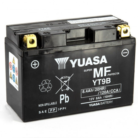 Batterie YT9B Yuasa SLA Prête à l'emploi 