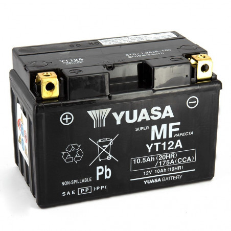 Batterie YTX12A-BS / YT12A SLA YUASA Prête à l'emploi 